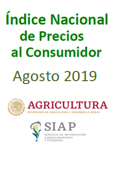 Índice Nacional de Precios al Consumidor. Agosto 2019 - INPC Productos agropecuarios.