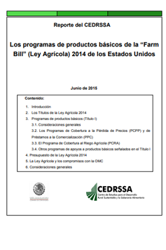 Los programas de productos básicos de la “Farm Bill" (Ley Agrícola) 2014 de los Estados Unidos