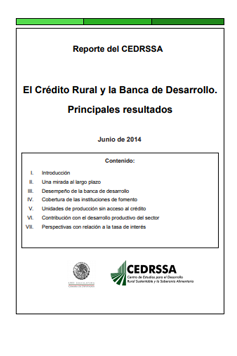 El Crédito Rural y la Banca de Desarrollo. Principales resultados