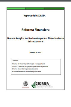 Reforma financiera. Nuevos arreglos institucionales para el financiamiento del sector rural