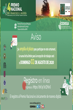 e amplía el plazo para participar en el Cuarto Premio Nacional "Dip. Francisco J. Múgica" sobre Desarrollo Rural Sustentable y Soberanía Alimentaria.